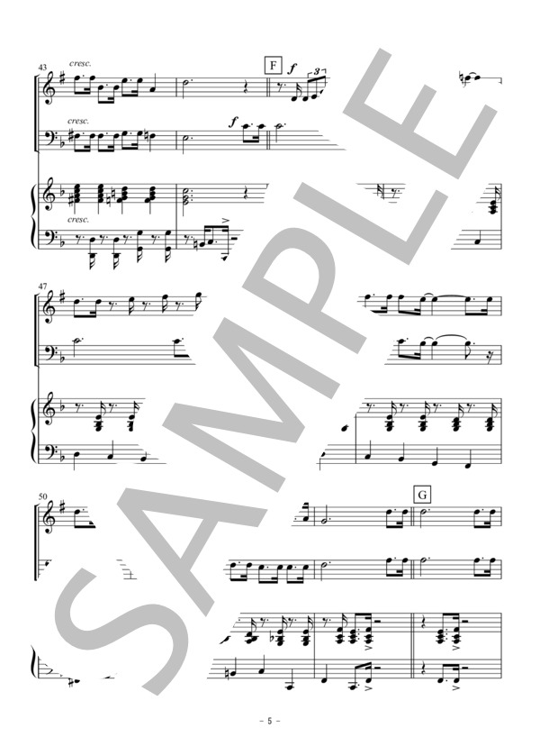 ウィンター・ワンダーランド（トランペット・トロンボーン二重奏） (フェリックス・バーナード) / アンサンブル金管 初〜中級 - サンプル譜面 5/5