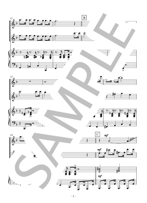 ウィンター・ワンダーランド（フルート二重奏） (フェリックス・バーナード) / アンサンブル木管 初〜中級 - サンプル譜面 2/5