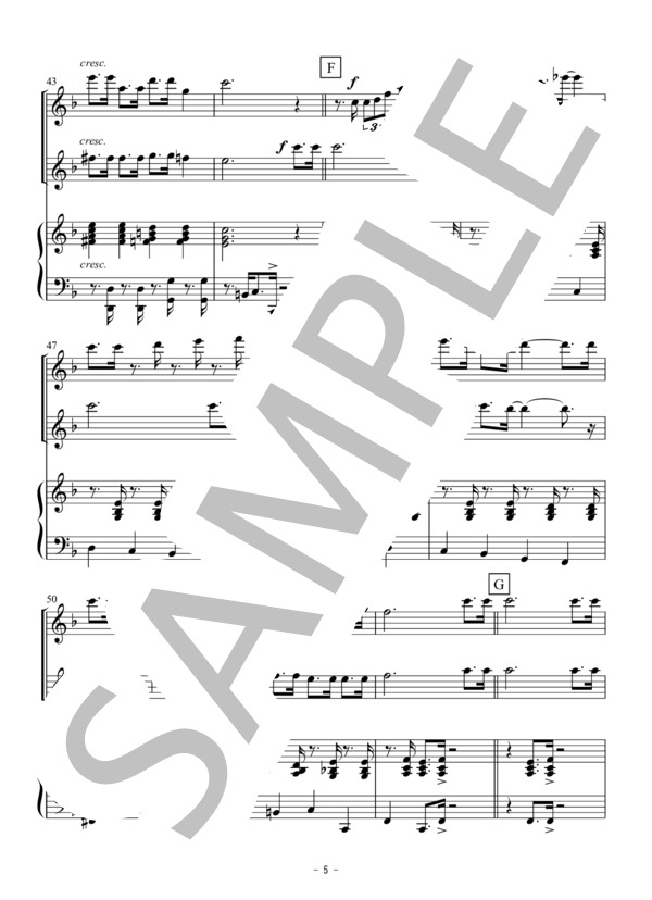 ウィンター・ワンダーランド（フルート二重奏） (フェリックス・バーナード) / アンサンブル木管 初〜中級 - サンプル譜面 5/5