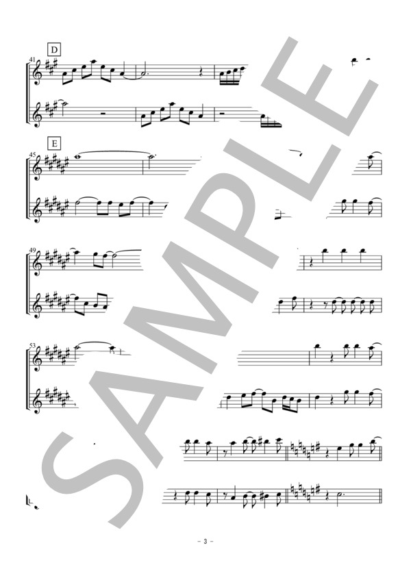 OH HAPPY DAY(アルトサックス二重奏 / 無伴奏） (エドウィン・ホーキンス) / アンサンブル木管 初〜中級 - サンプル譜面 3/5