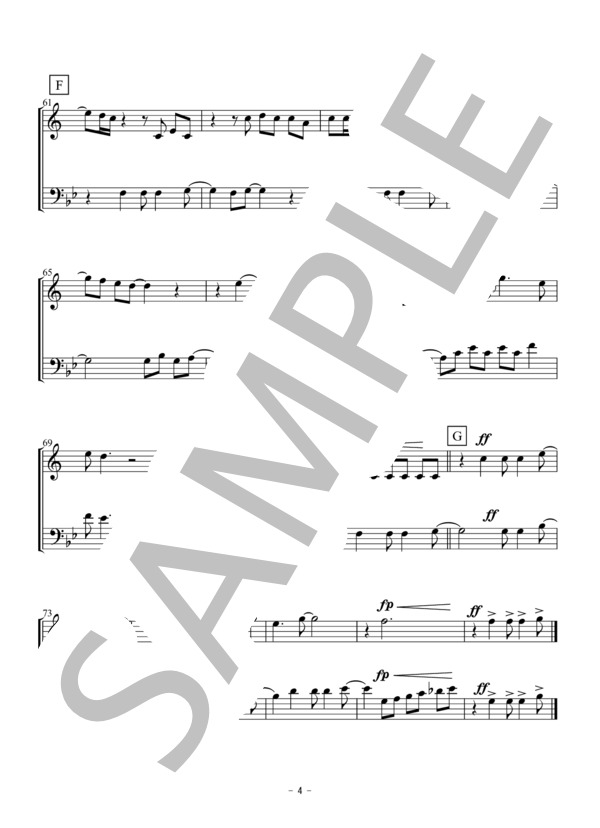 OH HAPPY DAY(トランペット・トロンボーン二重奏 / 無伴奏） (エドウィン・ホーキンス) / アンサンブル金管 初〜中級 - サンプル譜面 4/5