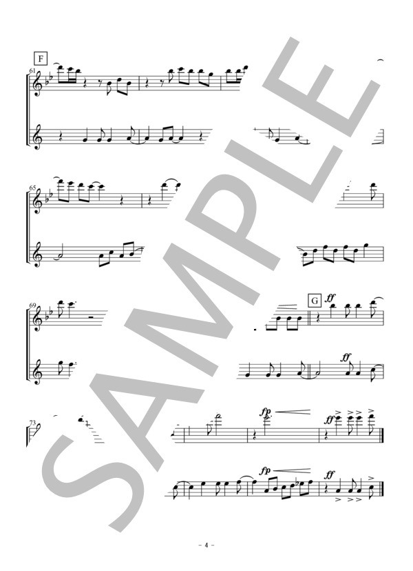 OH HAPPY DAY(フルート・クラリネット二重奏 / 無伴奏） (エドウィン・ホーキンス) / アンサンブル木管 初〜中級 - サンプル譜面 4/5