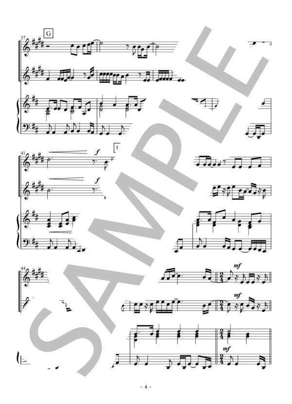 島人ぬ宝（トランペットorクラリネット二重奏） (BEGIN) / 初〜中級 - サンプル譜面 4/5