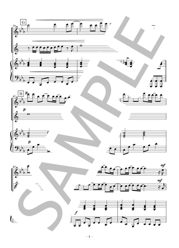 3月9日（フルート・アルトサックス二重奏） (レミオロメン) / アンサンブル木管 初〜中級 - サンプル譜面 5/5