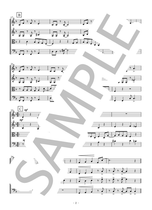 恋（弦楽四重奏） (星野 源) / ヴァイオリン 初〜中級 - サンプル譜面 2/5