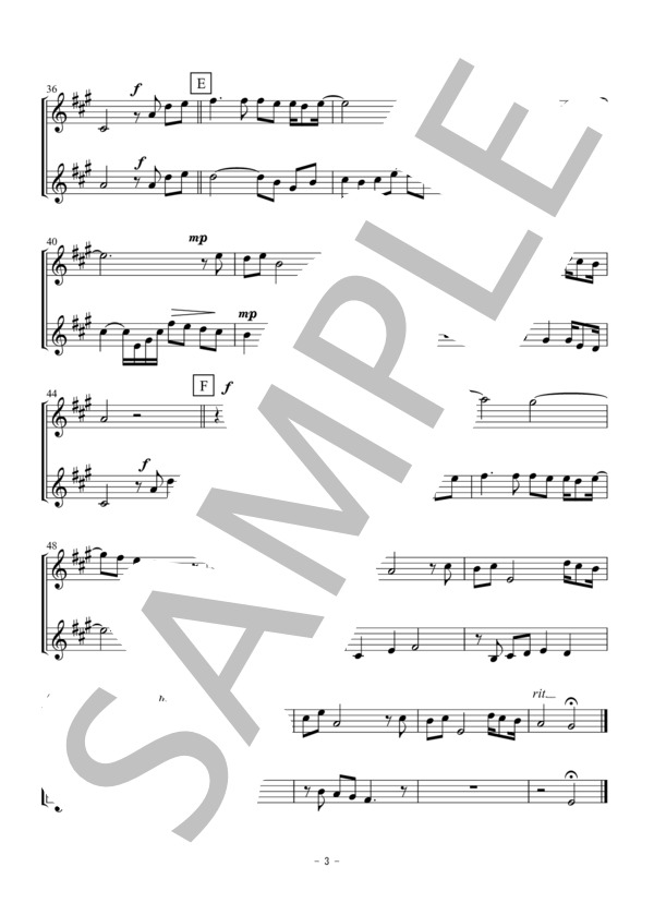 卒業写真（クラリネット二重奏 / 無伴奏） (荒井 由実) / アンサンブル木管 初〜中級 - サンプル譜面 3/5