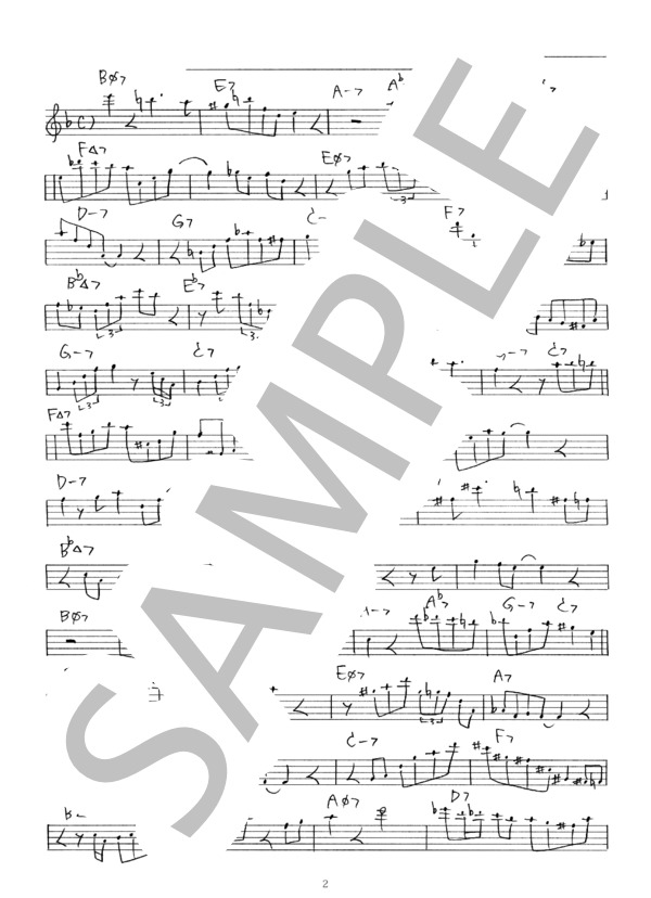 I'll Close My Eyes ジャズ アドリブソロ コピー譜 in C 楽器用 (REID WILLIAM GORDON) / 全て 初〜中級 - サンプル譜面 2/3