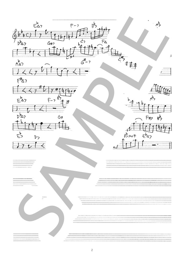 Star Eyes ジャズ アドリブソロ コピー譜 in C 楽器用 (Don Raye) / 全て 初〜中級 - サンプル譜面 2/2