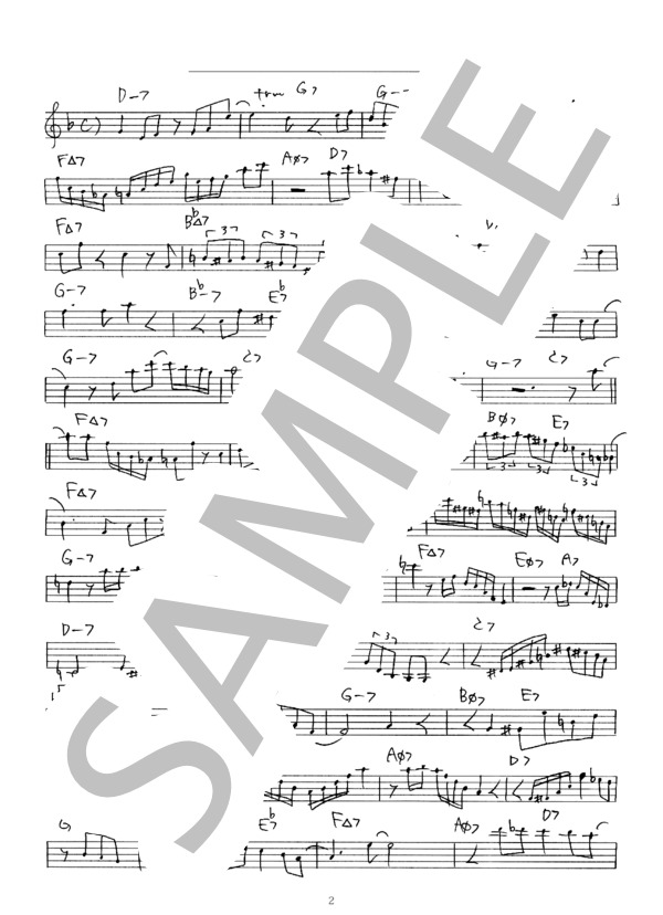 It Could Happen To You ジャズ アドリブソロ コピー譜 in B♭ 楽器用 (JIMMY VAN HEUSEN) / 全て 初〜中級 - サンプル譜面 2/3