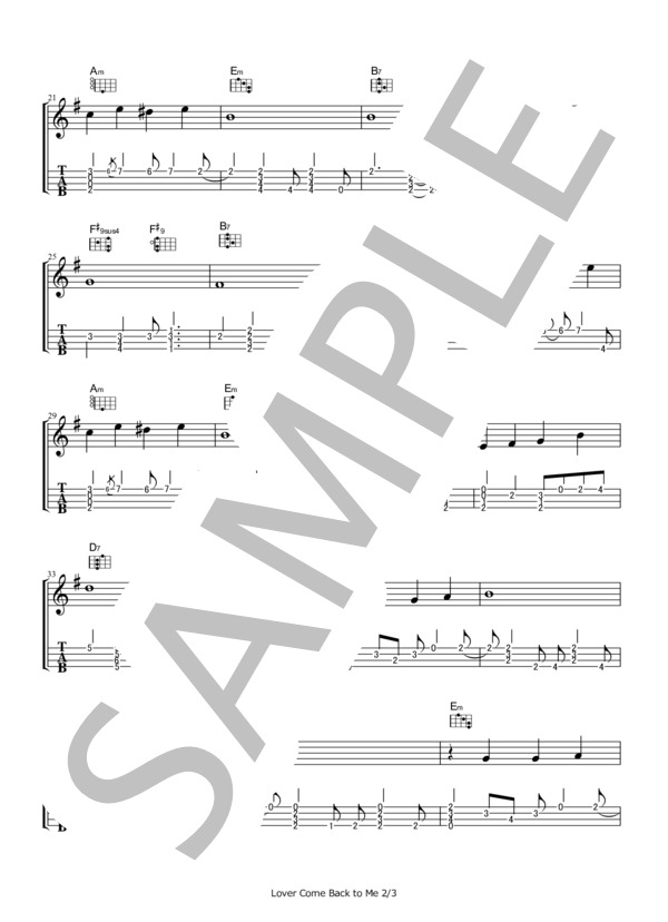 Lover, Come Back to Me(恋人よ、我に帰れ）【ウクレレ・ソロ譜】 / ウクレレ弾き語り その他 - サンプル譜面 2/3