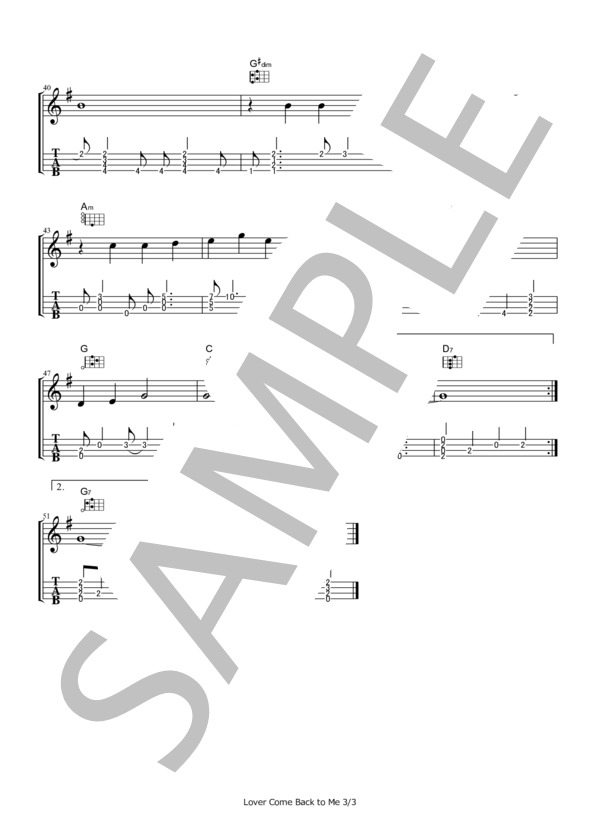 Lover, Come Back to Me(恋人よ、我に帰れ）【ウクレレ・ソロ譜】 / ウクレレ弾き語り その他 - サンプル譜面 3/3