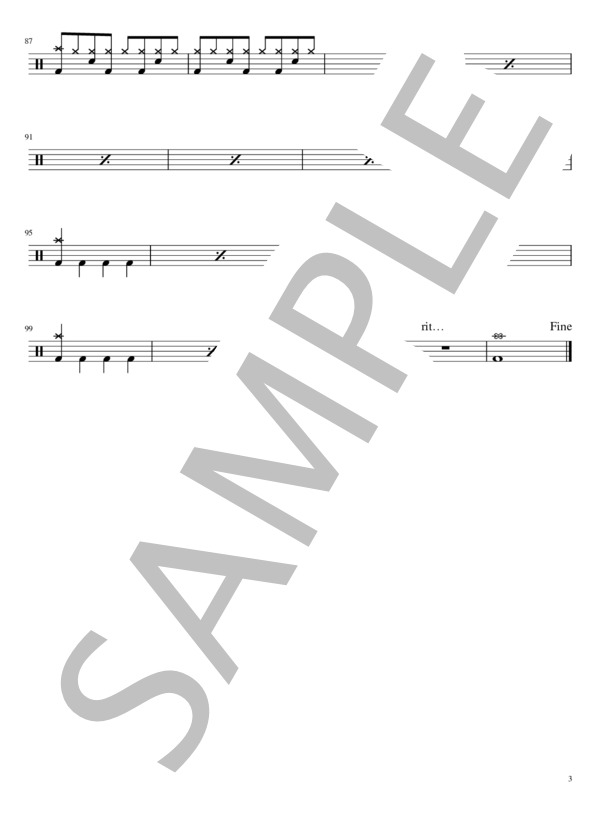 楽譜】indigo la End - 雫に恋して / 川谷 絵音 (ドラム / 初級