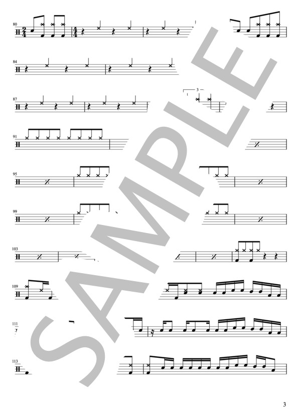 楽譜】ONE OK ROCK - じぶんROCK ドラムパートのみ：難易度EEEの初級者