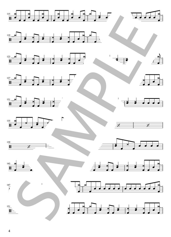 MY FIRST STORY - Missing You(ドラムパートのみ：難易度CCの初心者用)【楽譜・スコア】 (HIRO) / その他 - サンプル譜面 4/5