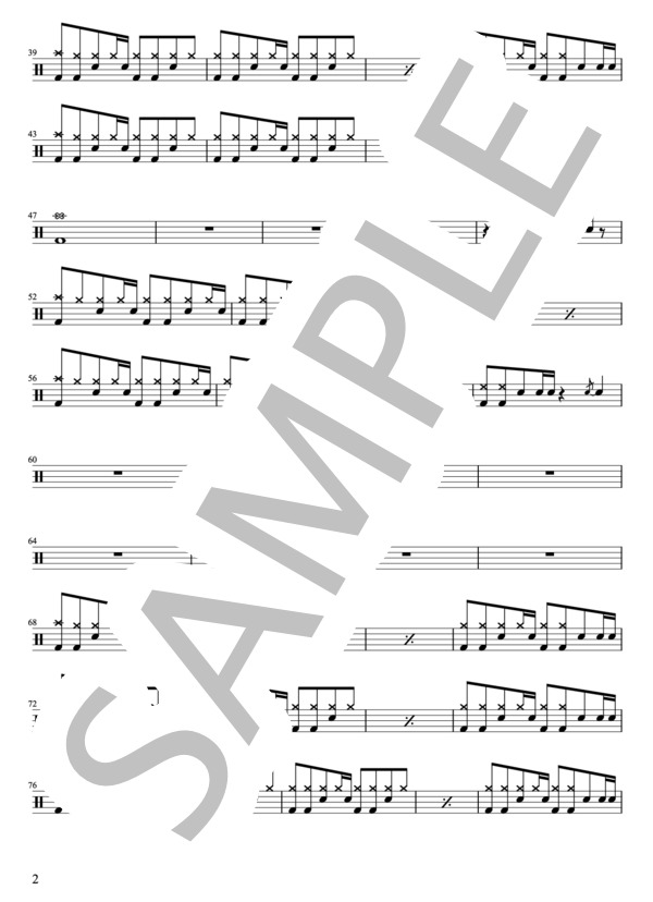 ORANGE RANGE - 花（ドラムパートのみ：完コピ)【楽譜・スコア】 / その他 - サンプル譜面 2/4