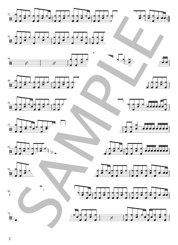 ELLEGARDEN - 虹（ドラムパートのみ：完コピ)【楽譜・スコア】 (細美 武士) / その他 - サンプル譜面 2/4