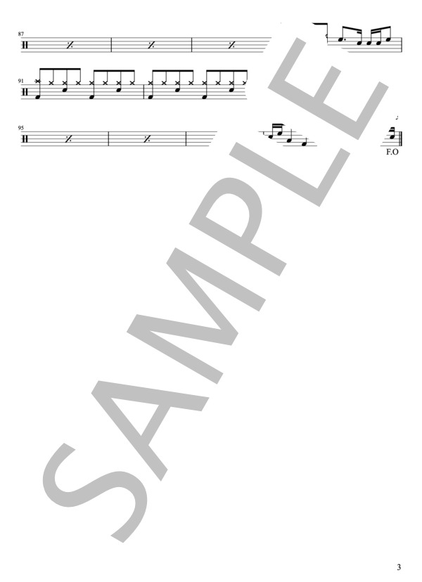 槇原敬之 - どんなときも。（ドラムパートのみ：難易度CCCの初心者用)【楽譜・スコア】 (槇原 敬之) / その他 - サンプル譜面 3/4