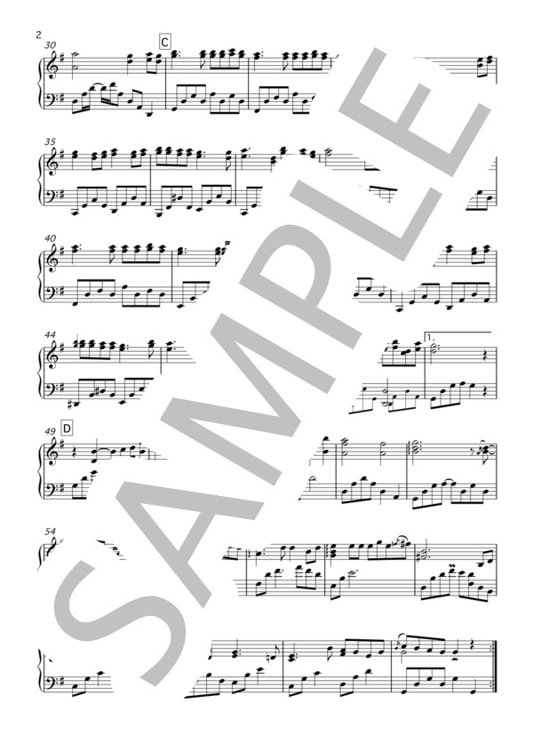 365日の紙飛行機 / AKB48「連続テレビ小説 あさが来た」主題歌【ピアノソロ】 / 中〜上級 - サンプル譜面 2/3
