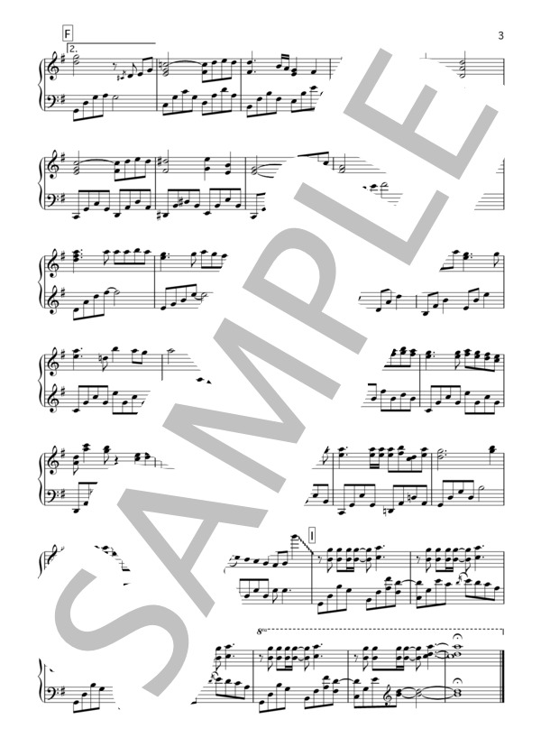 365日の紙飛行機 / AKB48「連続テレビ小説 あさが来た」主題歌【ピアノソロ】 / 中〜上級 - サンプル譜面 3/3