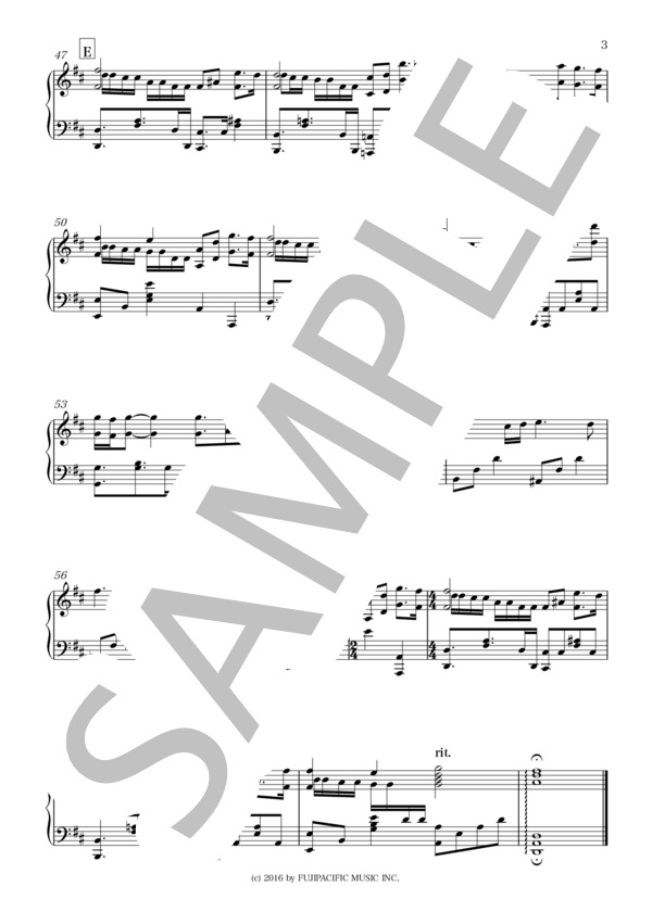 ここが夢の場所（ドラマサイズ）「HOPE〜期待ゼロの新入社員〜」より【ピアノソロ】 (眞鍋 昭大) / 中〜上級 - サンプル譜面 3/3