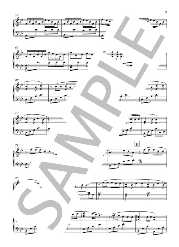 WOODEN DOLL / 米津玄師【ピアノソロ】 (米津 玄師) / 中〜上級 - サンプル譜面 3/4