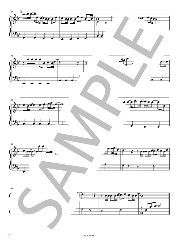 ICE RAIN 簡単ピアノソロ楽譜 (工藤 静香) / 入門〜初級 - サンプル譜面 2/2