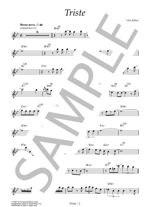 トリスチ〜Triste〜 (アントニオ・カルロス・ジョビン) / メロディ その他 - サンプル譜面 1/2