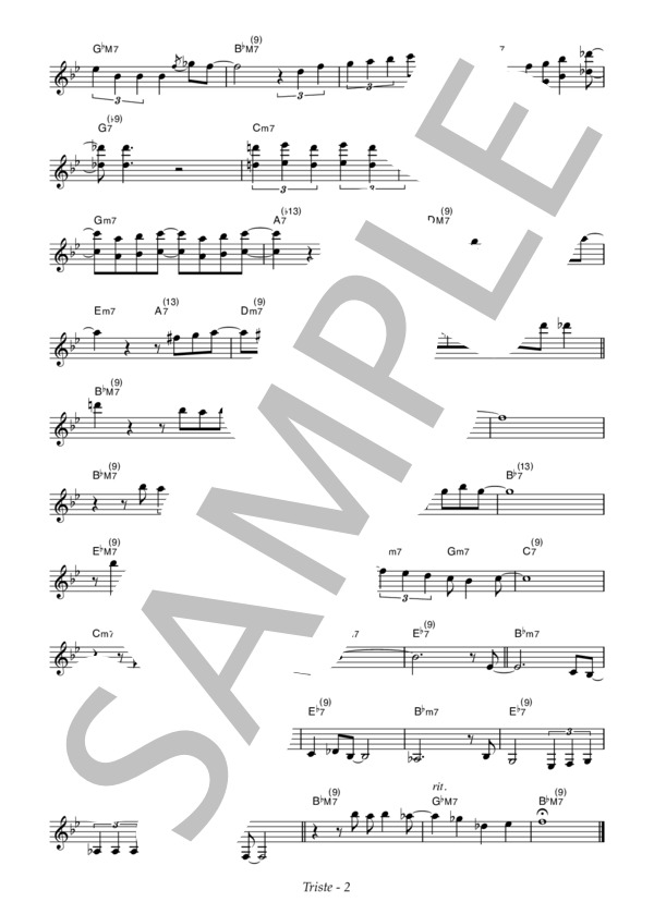 トリスチ〜Triste〜 (アントニオ・カルロス・ジョビン) / メロディ その他 - サンプル譜面 2/2
