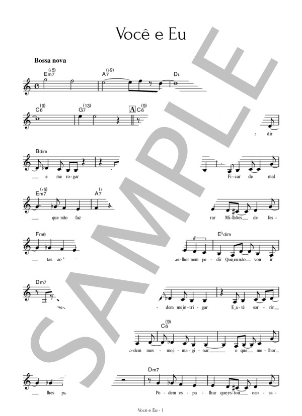 君と僕〜Você e Eu〜 (QUARTETO EM CY) / ギター弾き語り その他 - サンプル譜面 1/2