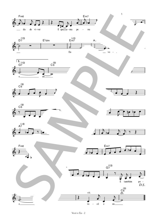 君と僕〜Você e Eu〜 (QUARTETO EM CY) / ギター弾き語り その他 - サンプル譜面 2/2