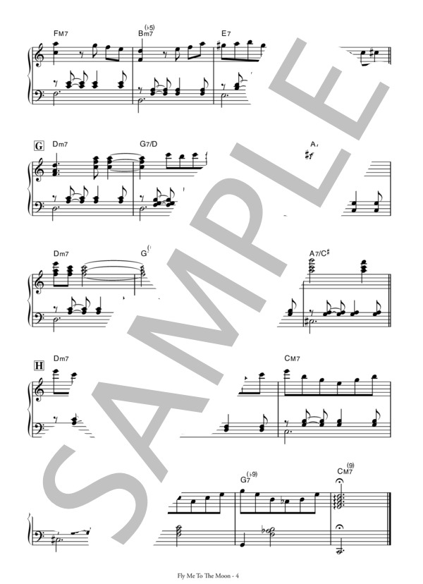 Fly Me To The Moon (バート・ハワード) / ギター弾き語り その他 - サンプル譜面 4/4