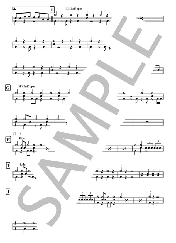 やってみよう WANIMA ドラム譜 3ページ / その他 - サンプル譜面 3/3