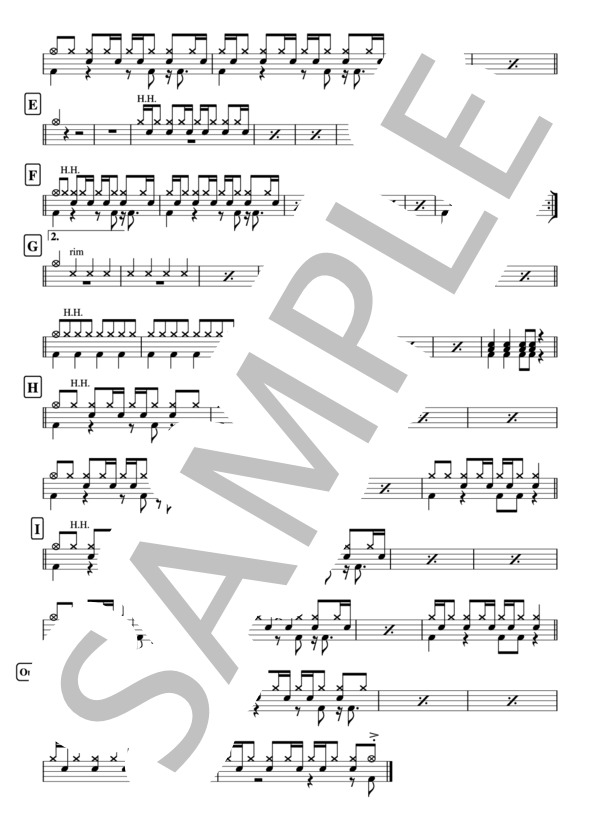 LOSER  米津玄師   2ページ ドラム譜 (米津 玄師) / その他 - サンプル譜面 2/2