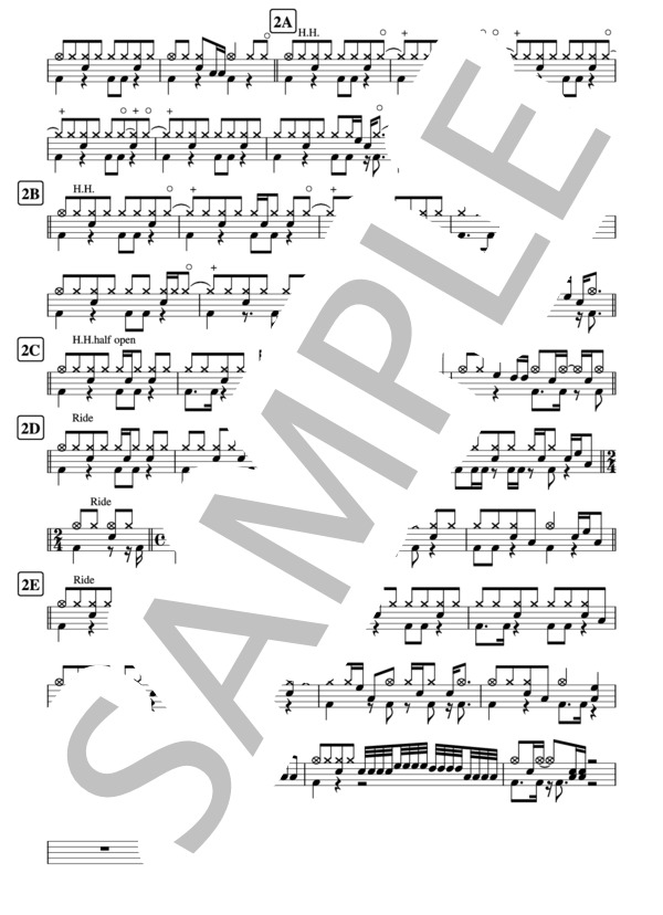 さよならの向う側     三浦 祐太朗    2ページ ドラム譜 / その他 - サンプル譜面 2/2