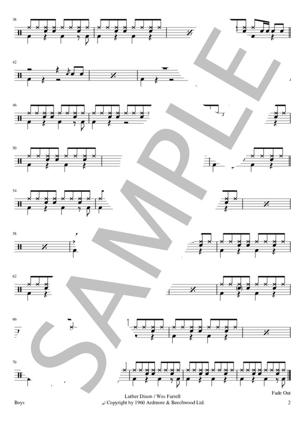 J*y様 BEATLES ビートルズ コンプリートスコア 楽譜 楽譜】Boys / The Beatles ドラム譜 / THE BEATLES (ドラム / その他