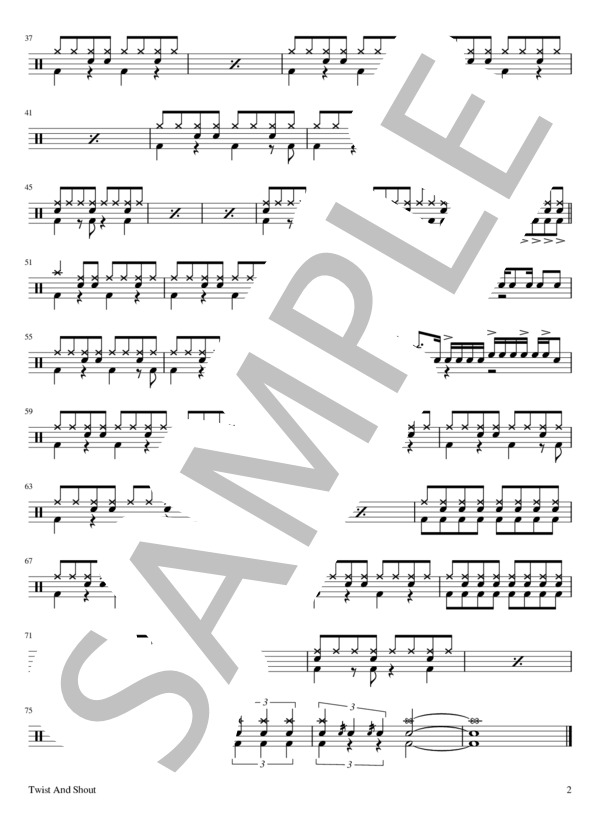 楽譜】Twist And Shout / The Beatles ドラム譜 / THE BEATLES (ドラム