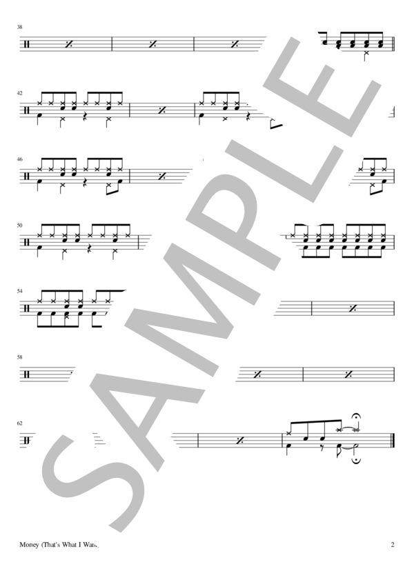 ★楽譜/ウォレント/マネーゲーム/タブ譜/バンドスコア 楽譜】Money / The Beatles ドラム譜 / THE BEATLES (ドラム / その他