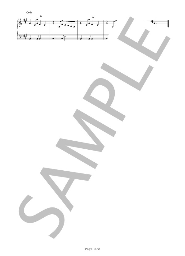 【ピアノ楽譜】お嫁さん  /  梓みちよ (宮川 泰) / ピアノソロ その他 - サンプル譜面 2/2