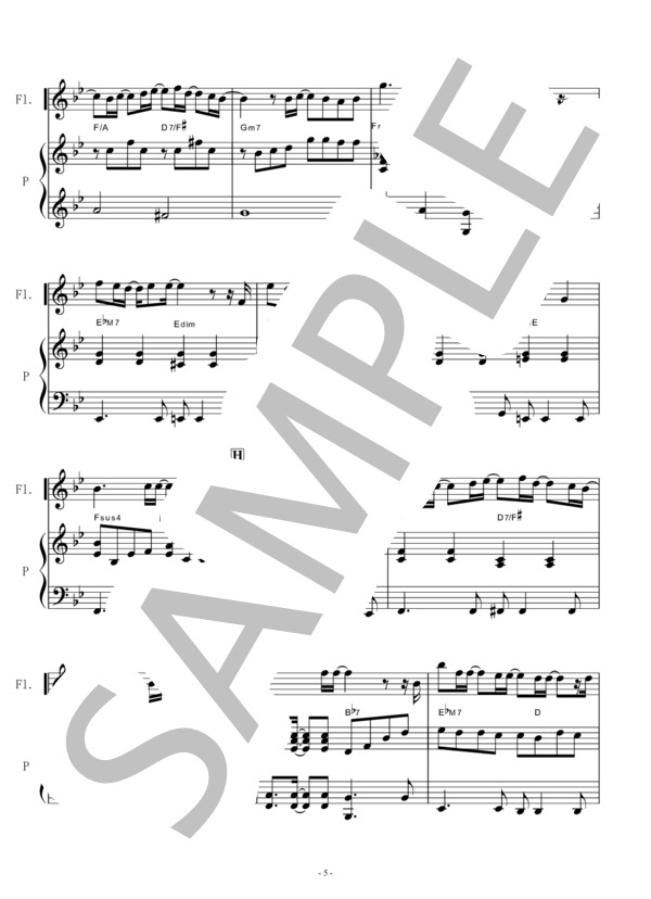 【フルート楽譜】ひまわりの約束～ドラえもん(STAND BY ME)秦 基博（フルートピアノ伴奏） / その他 - サンプル譜面 5/5