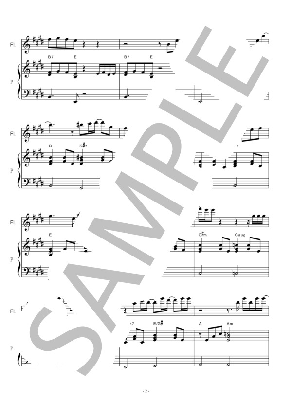 【フルート楽譜】トモエ学園（福山雅治）「トットちゃん！」（フルートピアノ伴奏） (福山 雅治) / その他 - サンプル譜面 2/5