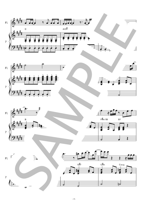 【フルート楽譜】トモエ学園（福山雅治）「トットちゃん！」（フルートピアノ伴奏） (福山 雅治) / その他 - サンプル譜面 4/5