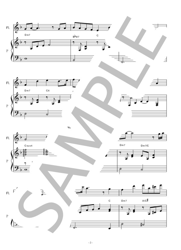 【フルート楽譜】JIN-仁～メインテーマ（フルートピアノ伴奏） (髙見 優) / その他 - サンプル譜面 2/5