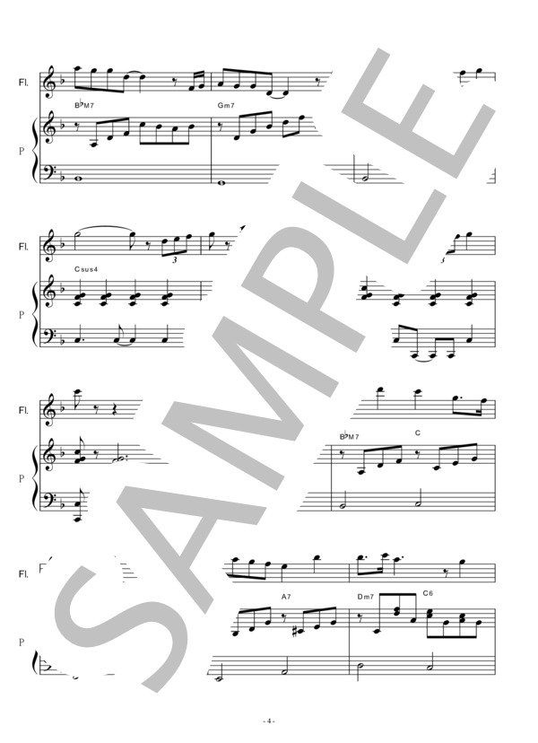 【フルート楽譜】JIN-仁～メインテーマ（フルートピアノ伴奏） (髙見 優) / その他 - サンプル譜面 4/5
