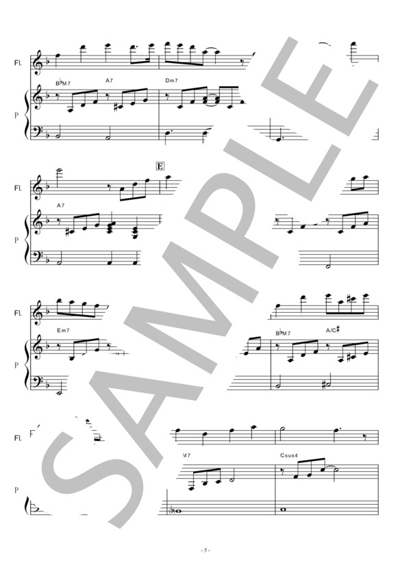 【フルート楽譜】JIN-仁～メインテーマ（フルートピアノ伴奏） (髙見 優) / その他 - サンプル譜面 5/5