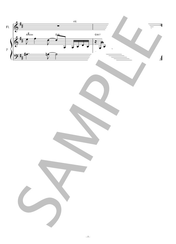【フルート楽譜】三日月（絢香）（フルートピアノ伴奏） / その他 - サンプル譜面 5/5