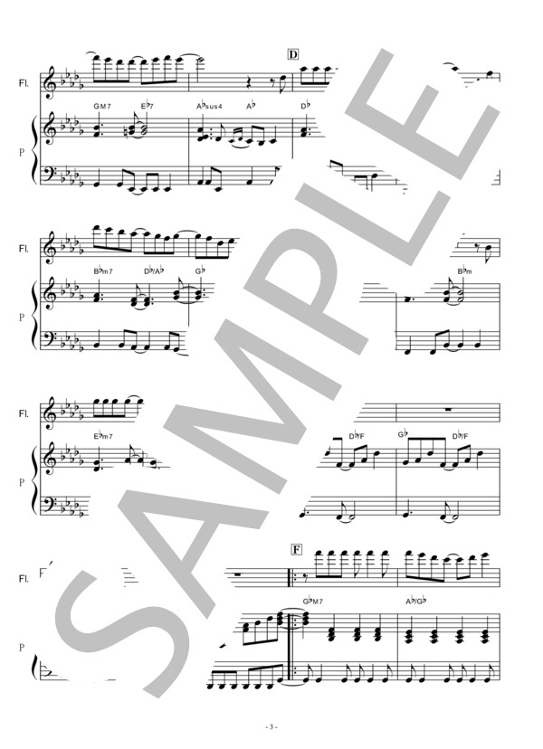 【フルート楽譜】HANABI(Mr.Children)「コードブルー・ドクターヘリ緊急救命」（フルートピアノ伴奏） (桜井 和寿) / ギター弾き語り その他 - サンプル譜面 3/5