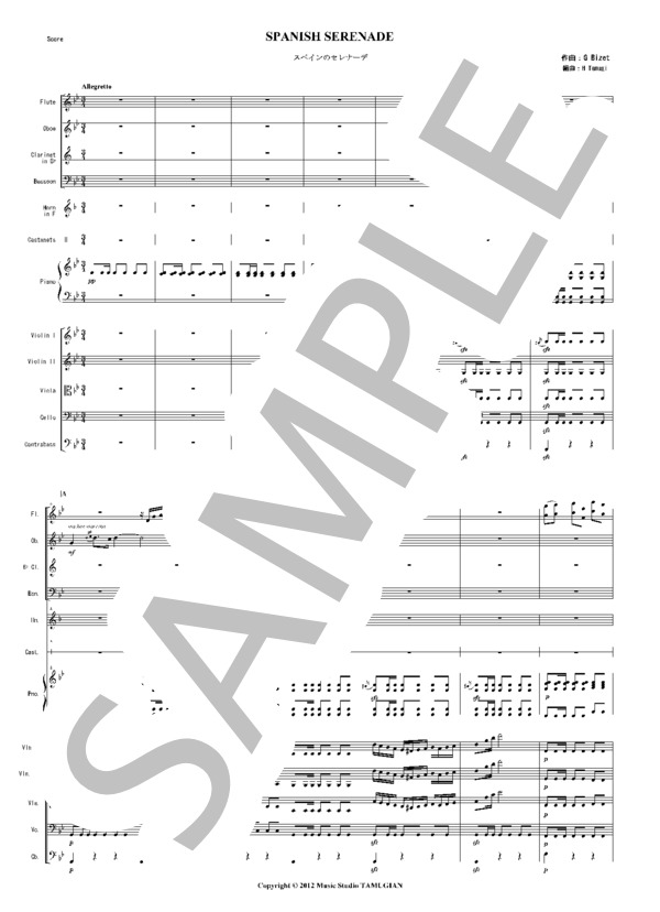 ビゼーのスペインセレナーデ / アンサンブル木管 その他 - サンプル譜面 1/5