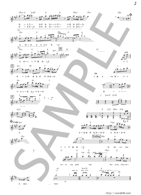 桜ノ雨（メロディー譜） (初音 ミク) / その他 - サンプル譜面 2/3