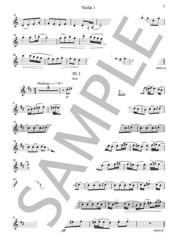 バルトーク ルーマニア民族舞曲 弦楽四重奏 CB601 (ベラ・バルトーク) / アンサンブル弦楽 中〜上級 - サンプル譜面 2/5