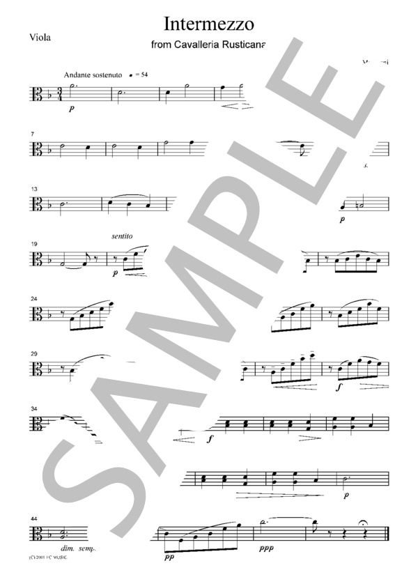 マスカーニ 「カバレリア・ルスティカーナ」より 間奏曲 弦楽四重奏 CM301 (ピエトロ・マスカーニ) / アンサンブル弦楽 初〜中級 - サンプル譜面 3/5